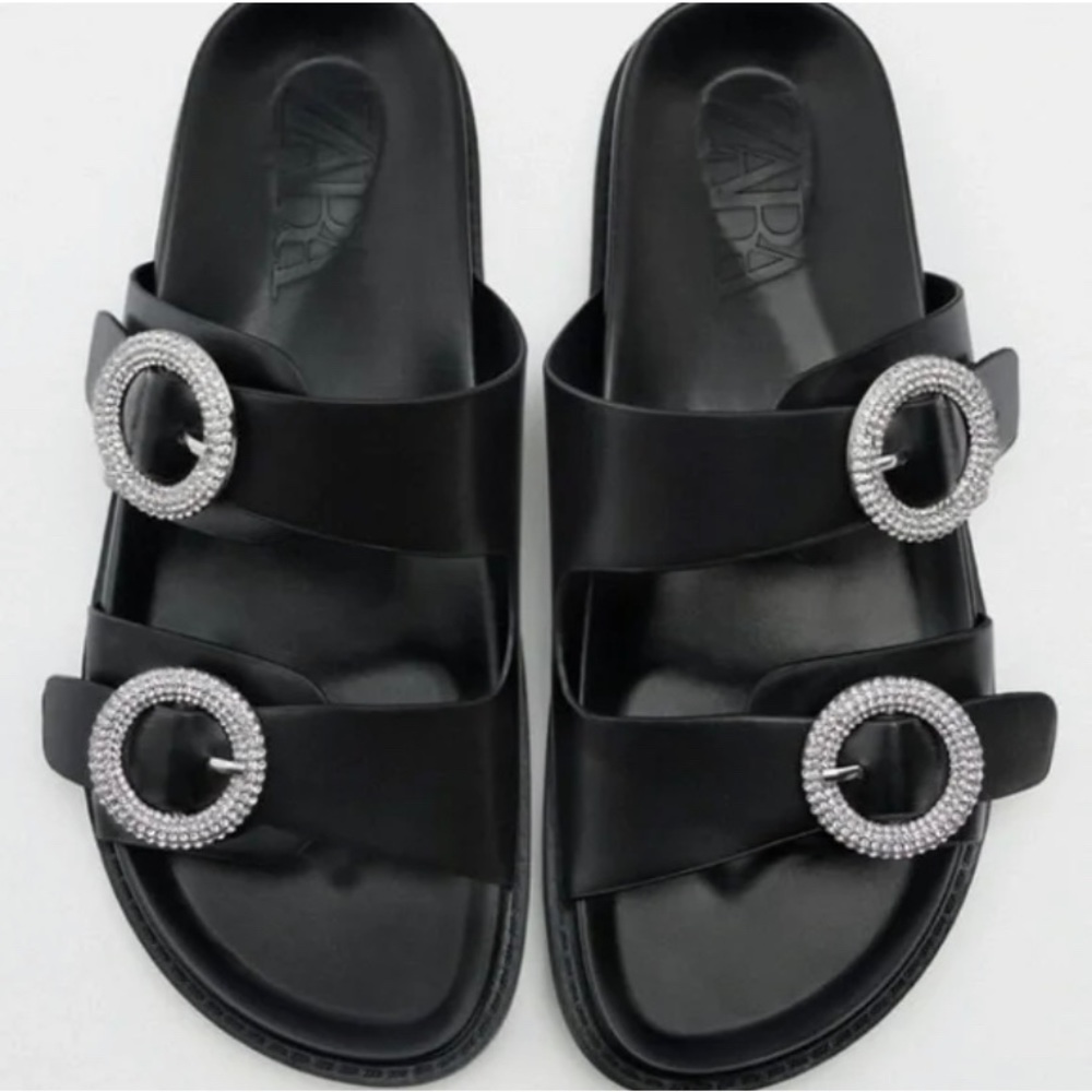 Zara Rhinestones BUCKLE SANDALS